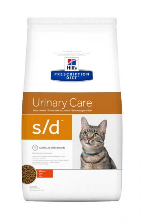 Hill's Prescription Diet s/d Urinary Care сухой диетический корм для кошек для поддержания здоровья мочевыводящих путей с курицей - 5 кг