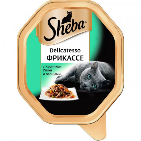 Sheba Delicatesso патэ для кошек с кроликом, уткой и овощами 85 г