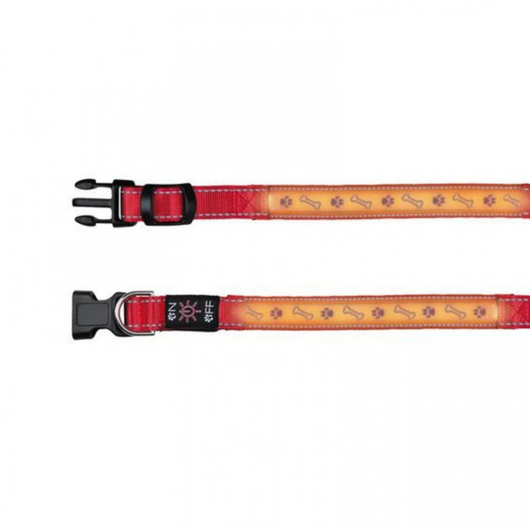 Поводок Trixie для собак светящийся с USB S–M 30–40 см/25 мм красный 1 ш