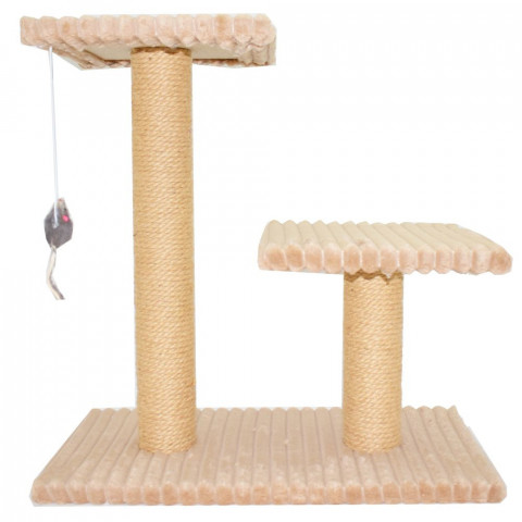 Glory Life Лесенка когтеточка для кошек с игрушкой, 2 столбика с площадкой, 54x31 см