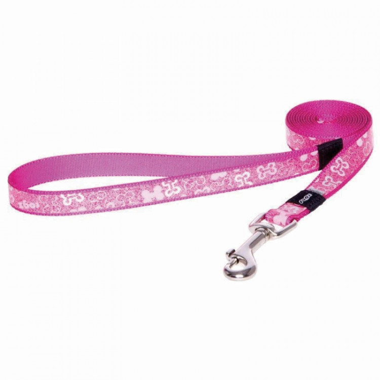 Поводок удлиненный для собак ROGZ Trendy M-16мм 1,8 м (Розовый)