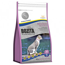 Bozita Sensitive Hair & Skin сухой корм для взрослых кошек для здоровой кожи и шерсти с курицей и лососем - 400 г