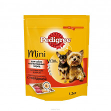 Pedigree сухой корм с говядиной для взрослых собак миниатюрных пород - 1,2 кг