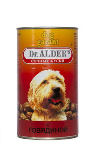 Консервы Dr. Alder's Dog Garant для взрослых собак с говядиной 1230 г