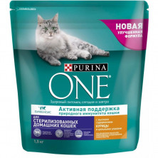 Сухой корм Purina One для домашних стерилизованных кошек с курицей и цельными злаками - 1,5 кг