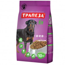 Сухой корм Трапеза Fit для взрослых собак с регулярными физическими нагрузками со свининой, говядиной и курицей - 10 кг