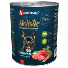 Зоогурман Holistic влажный корм для взрослых собак всех пород с перепелкой, рисом и цукини - 350 г