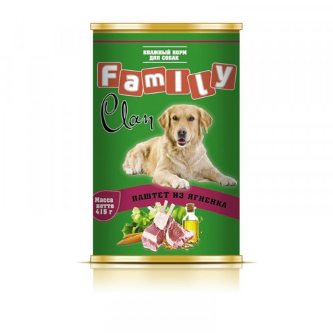 Clan Family влажный корм для собак паштет из ягненка в консервах - 415 г