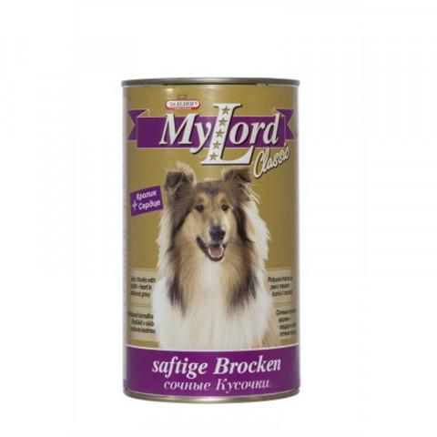 Консервы Dr. Alder's My Lord Classic для взрослых собак с биотином, инулином, таурином c кроликом 1230 г