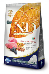 Farmina N&D Dog Ancestral Grain низкозерновой сухой корм для щенков средних и крупных пород с ягненком и черникой - 2,5кг