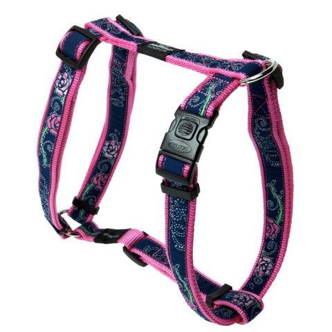Rogz Шлейка для крупных собак регулируемая SJ02BR, розовая с синим