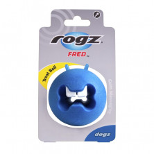 Rogz мяч пупырчатый с отверстием для лакомств для массажа десен, 64 мм, FR02B, синий