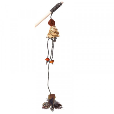 Nems игрушка-дразнилка для кошек на деревянной палке с погремушкой 40 см