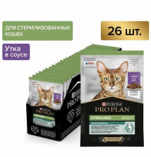 Влажный корм Pro Plan Cat Adult NutriSavour Sterilised для стерилизованных кошек с уткой в соусе - 85 г