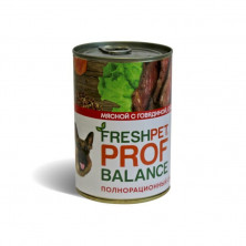 Freshpet Prof Balance влажный корм для собак всех пород с говядиной, сердцем и гречкой в консервах - 410 г