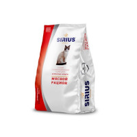 Sirius Сухой корм для взрослых кошек мясной рацион - 1,5 кг