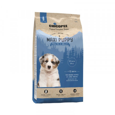 Chicopee CNL Maxi Puppy Poultry & Millet сухой корм для щенков крупных пород с птицей и просом 2 кг