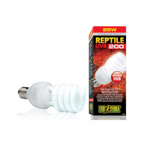 Exo Terra лампа для аквариума Reptile UVB200 Compact 25 W, для пустынных и высоких террариумов (PT2341)