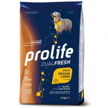 Prolife Dual Fresh Adult сухой корм для собак с ягненком, буйволом и рисом - 12 кг
