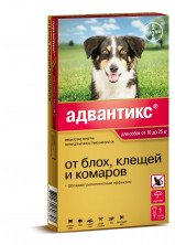 Bayer Адвантикс 250С капли на холку от блох, клещей и комаров для собак весом от 10 до 25 кг - 1 пипетка