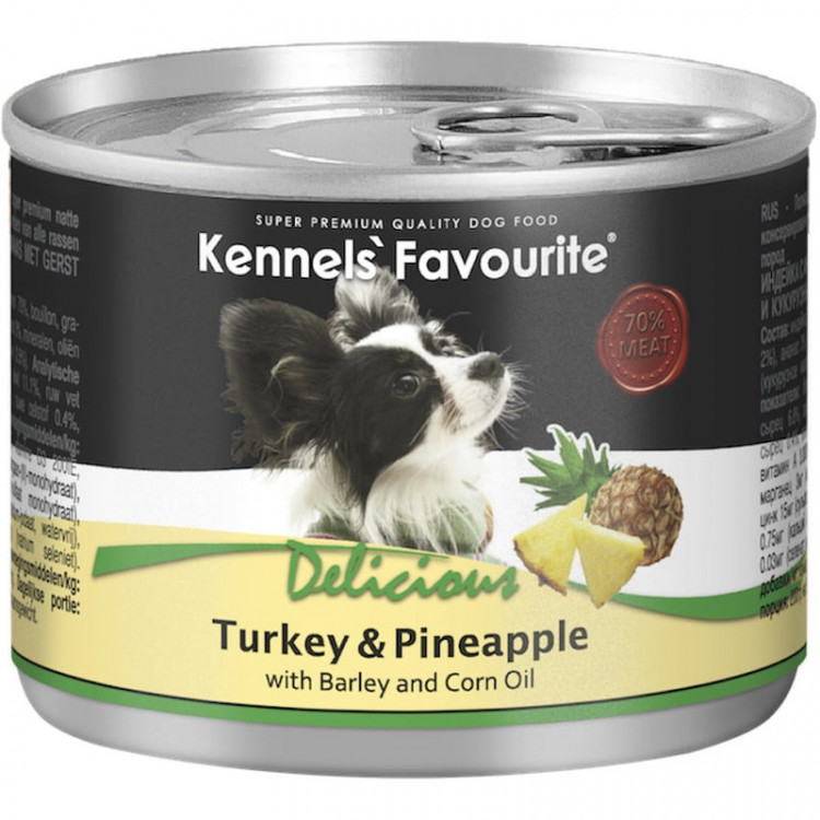 Влажный корм Kennels` Favourite Turkey & Pineapple для взрослых собак всех пород с индейкой и ананасом - 200 г