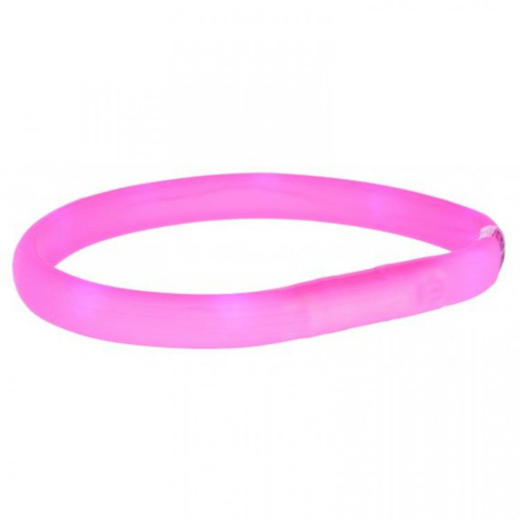 Кольцо Trixie для собак мигающее с USB M–L 50 см/ф18 мм розовое 1 ш