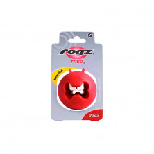 Rogz мяч пупырчатый с отверстием для лакомств для массажа десен, 65 мм, FR02C, красный