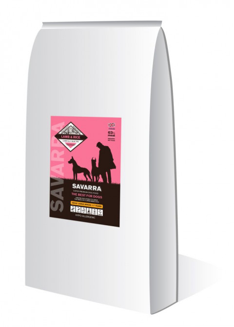 Savarra Adult Dog Large Breed Сухой корм для взрослых собак крупных пород с ягненком и рисом - 18 кг