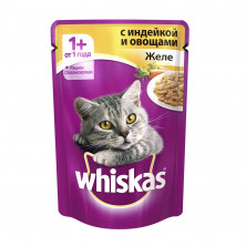 Whiskas паучи в форме желе индейки с овощами для взрослых кошек от 1 года - 85 г