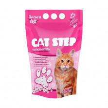 Наполнитель Cat Step Сакура для кошачьих туалетов силикагелевый впитывающий - 3,8 л