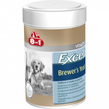 Живые пивные дрожжи 8 in 1 \"Excel Brewers Yeast\" с чесноком для кошек и собак 780 таб.