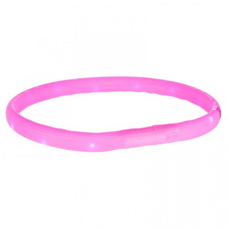Кольцо Trixie для собак мигающее с USB L–XL 70 см/ф18 мм розовое 1 ш