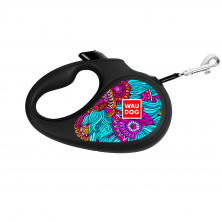 Поводок-рулетка с рисунком \"Лето\", размер XS, до 12 кг, 3 м черная