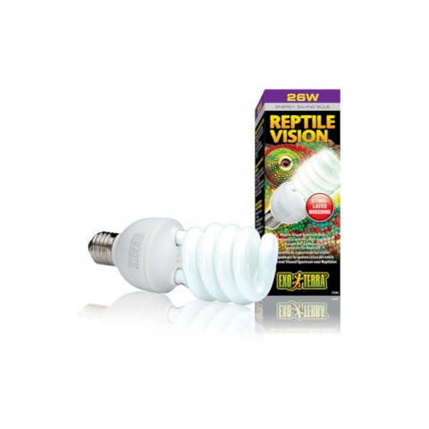 Exo Terra лампа для аквариума Reptile Vision Compact 26 W, адаптирована к 4-х рецепторному зрению рептилий (PT2346)