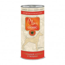 Clan Classic влажный корм для собак кусочки в соусе с говядиной и курицей и овощами в консервах - 1,25 кг