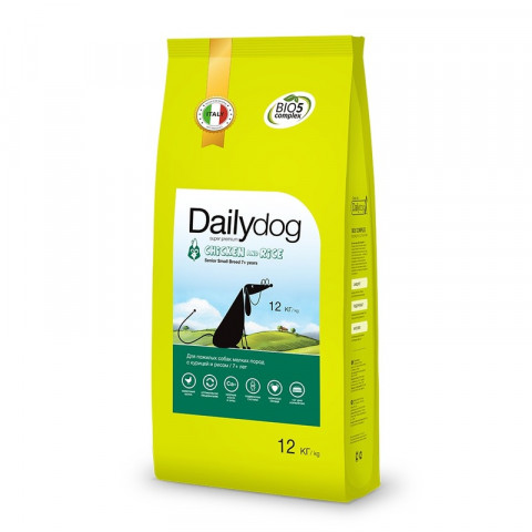 Сухой корм Dailydog Senior Small Breed Chicken and Rice для пожилых собак мелких пород с курицей и рисом 12 кг