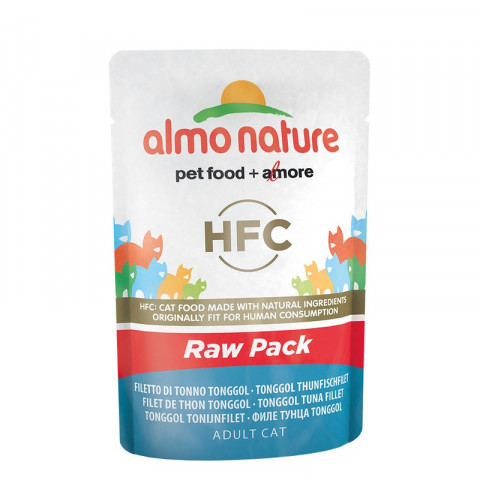 Almo Nature Classic Raw Pack Adult Cat Tonggol Tuna Fillet паучи с 75% мяса (филе тонгольского тунца) для взрослых кошек - 55 г