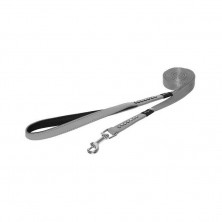 Rogz Поводок светоотражающий для маленьких собак 180 см, ширина 11 мм HLL51A, серый с черным орнаментом