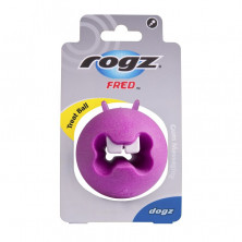 Rogz мяч пупырчатый с отверстием для лакомств для массажа десен, 67 мм, FR02K, розовый