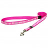 Поводок для собак ROGZ Fancy Dress M-16мм 1,4 м (Лапа на розовом)