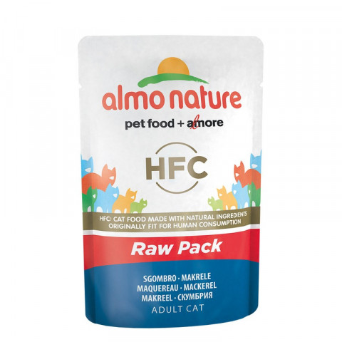 Almo Nature Classic Raw Pack Adult Cat Mackerel паучи с 75% мяса (макрель) для взрослых кошек - 55 г