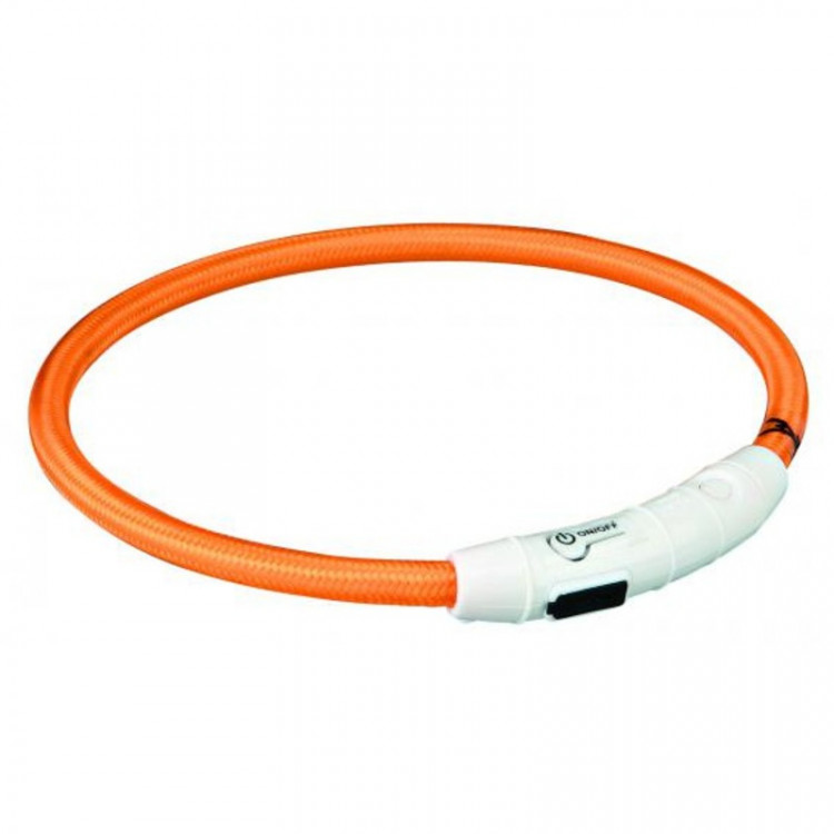 Кольцо Trixie для собак мигающее нейлоновое с USB XS–S 35 см/ф7 мм оранжевое 1 ш