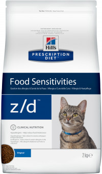 Hill's Prescription Diet z/d Food Sensitivities корм для кошек диета для поддержания здоровья кожи и при пищевой аллергии 2 кг