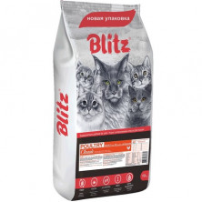Blitz Adult Cats Poultry для взрослых кошек с домашней птицей - 10 кг