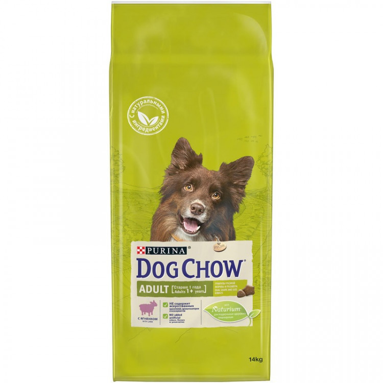 Purina Dog Chow Adult для взрослых собак старше 1 года с ягненком - 14 кг