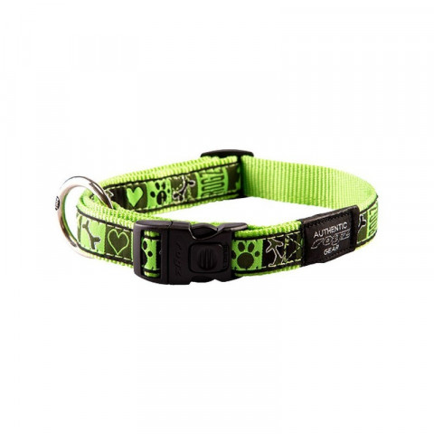 Rogz ошейник для собак особо крупных пород размер XL серия Fancy Dress, обхват шеи 430-700 мм, лайм