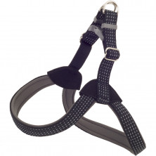 Rogz Шлейка светоотражающая для средних собак (32-52 см) SJ53A, серая с черным орнаментом