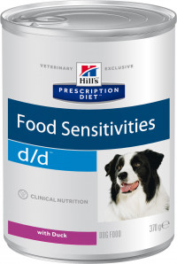 Влажный диетический корм для собак Hill's Prescription Diet d/d Food Sensitivities при пищевой аллергии, с уткой - 370 г
