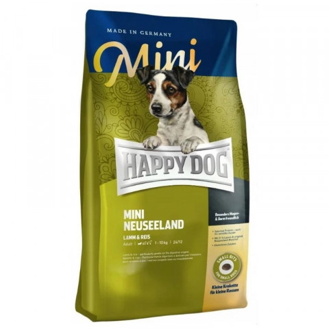 Happy Dog Supreme Mini New Zealand для собак мелких пород с чувствительным пищеварением и аллергией с ягненком и рисом - 4 кг