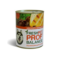 Freshpet Prof Balance влажный корм для собак всех пород с курицей, печенью и гречкой в консервах - 850 г